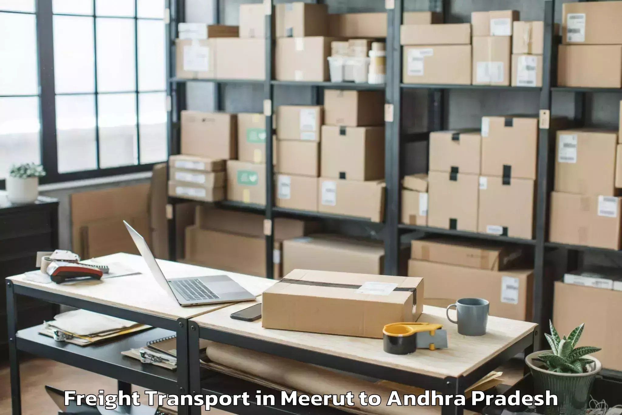 Book Meerut to Ongole Freight Transport Online